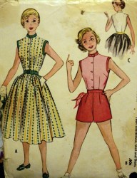 9645 TEEN SLEEVELESS BLOUSE,SHORTS,FLARE SKIRT 53 PATTERN 12 30